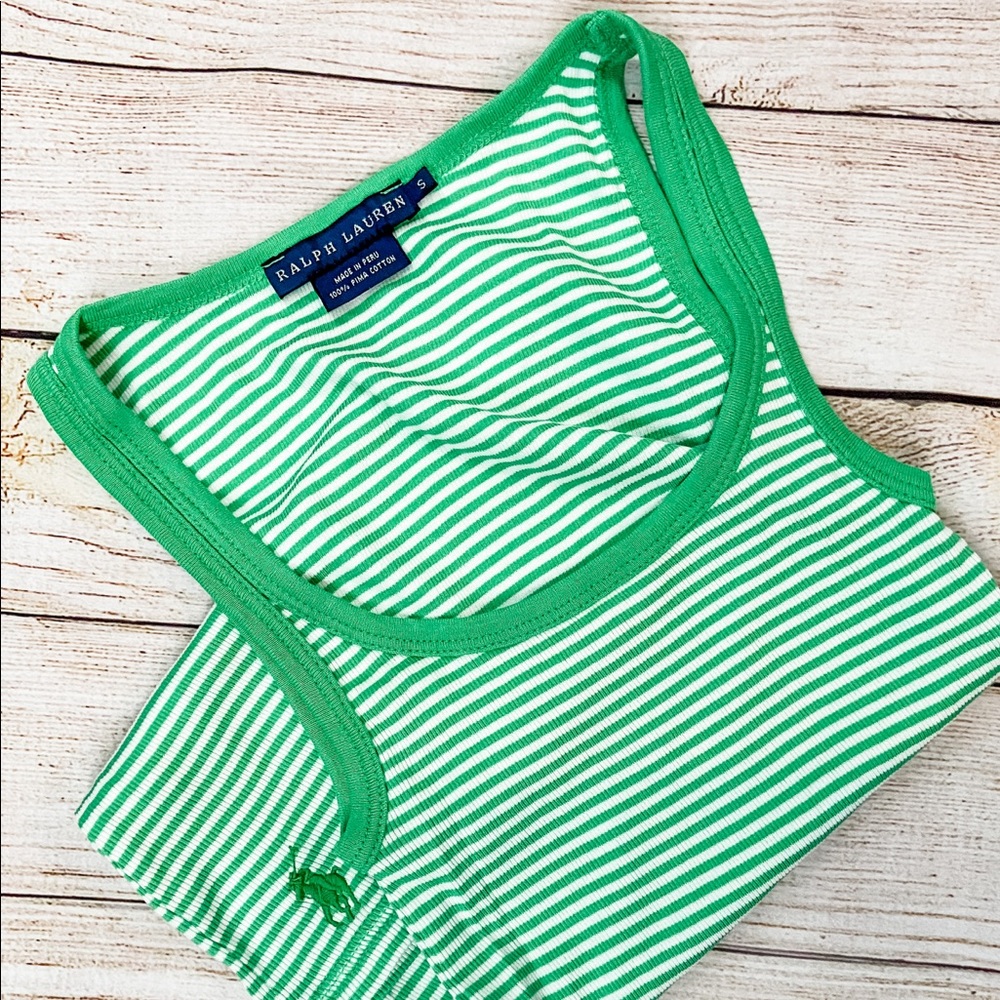Ralph Lauren Striped Tank Top - Green/White